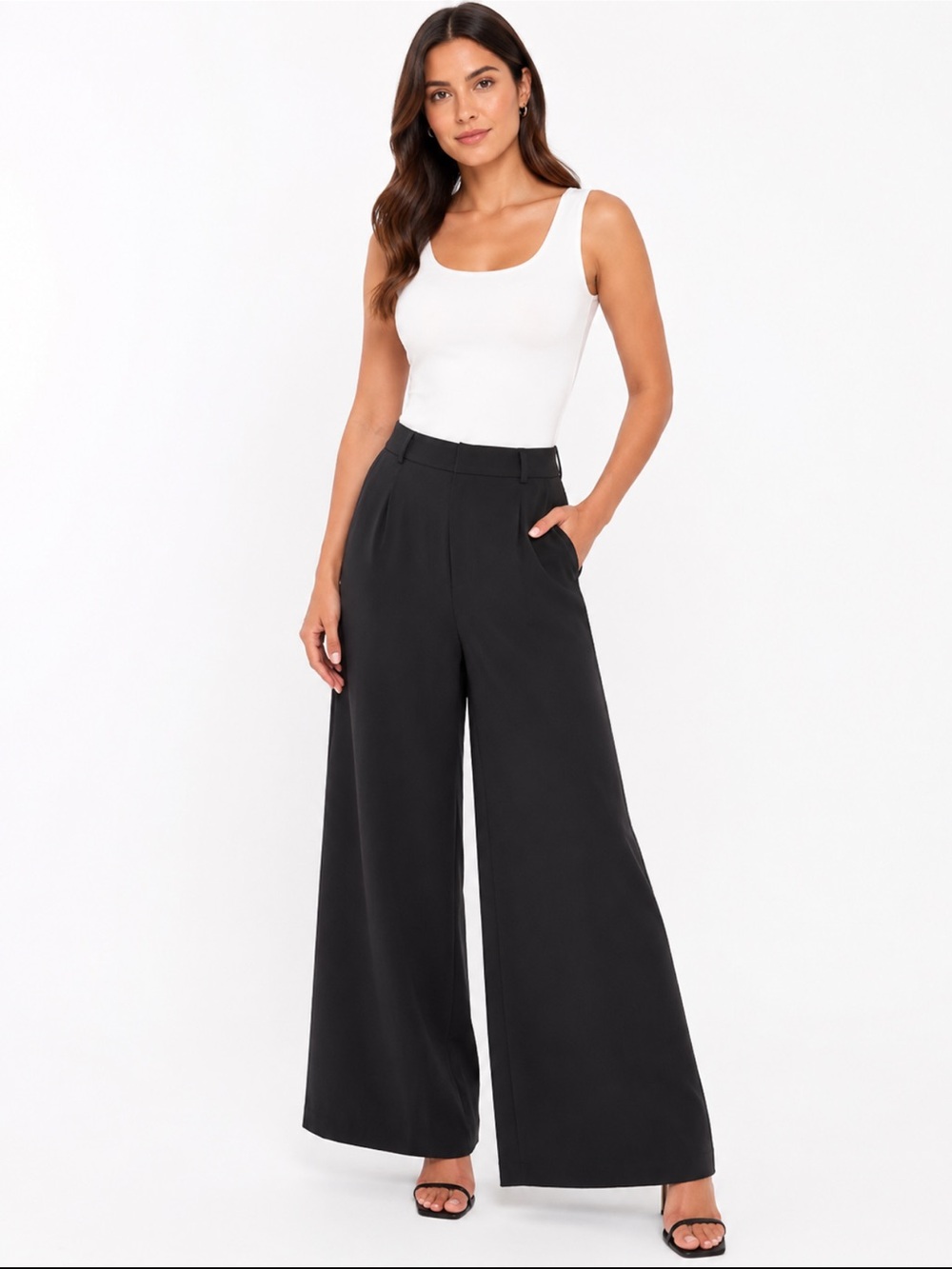 Double Crazy Women’s Black Wide Leg High Rise Dress Pants - Size L